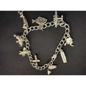 Vintage Sterling Silver Alaska Charm Bracelet – Signed “LH”